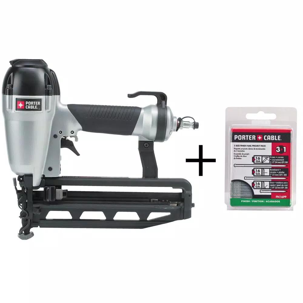Porter-Cable 16-Gauge 2-1/2 in. Pneumatic Finish Nailer Kit with 900-Piece Bonus Nail Pack