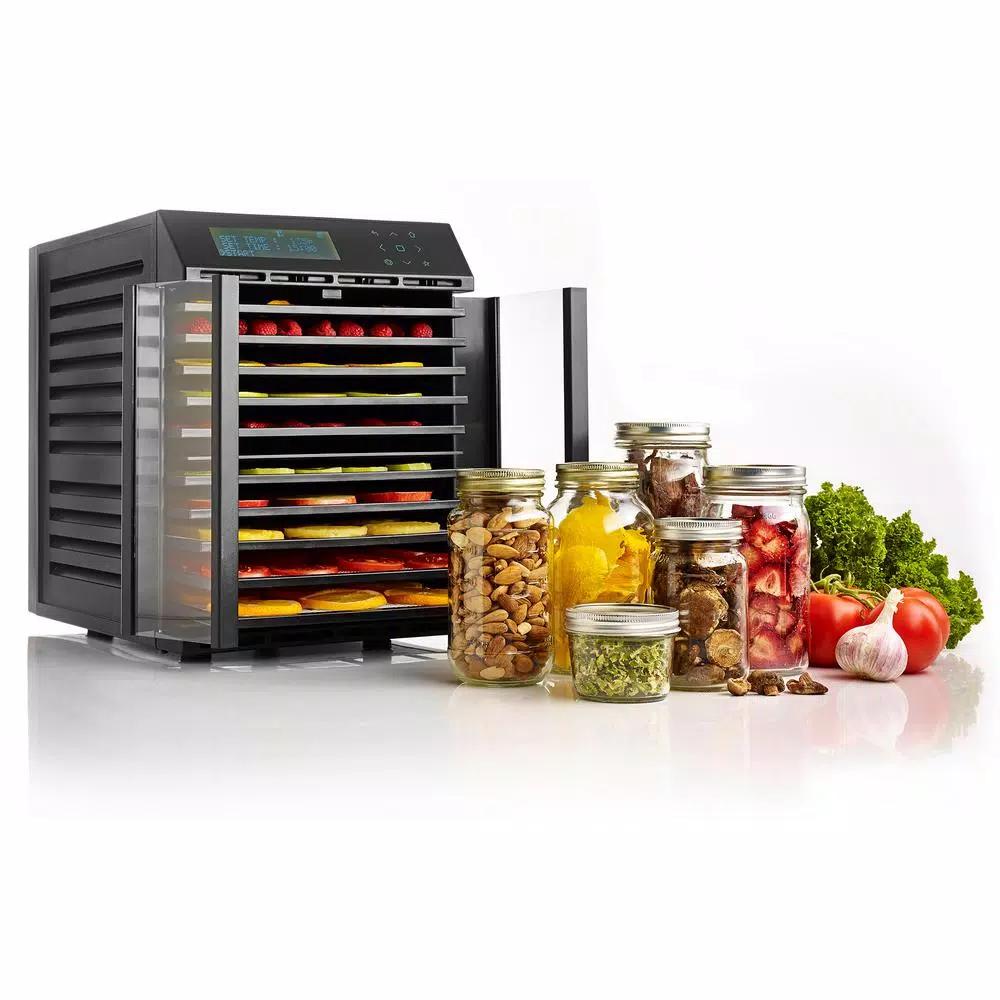 Excalibur RS10 10-Tray Black Electric Food Dehydrator with Smart Controller and Dual Drying Zones