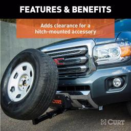 CURT 8" Receiver Tube Extender, 2" Shank, 3,500 lbs. Capacity thumbnail 2