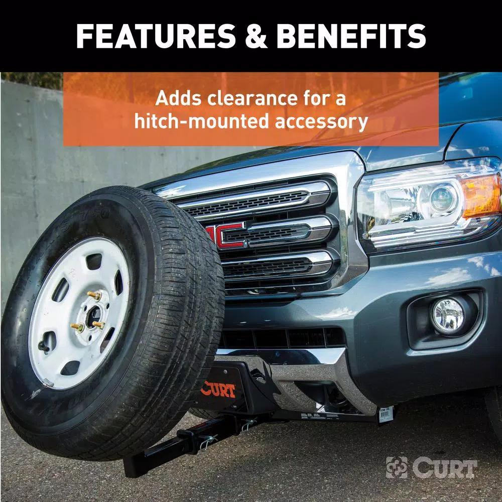 CURT 8" Receiver Tube Extender, 2" Shank, 3,500 lbs. Capacity