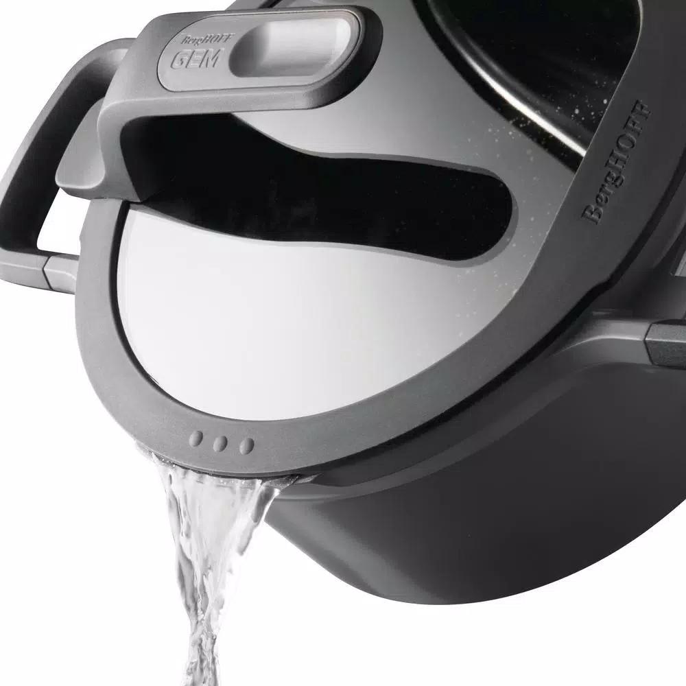 BergHOFF GEM Stay Cool 3.5 qt. Cast Aluminum Nonstick Saute Pan with Glass Lid, Gray
