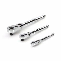 TEKTON 3-Piece Flex Quick-Release Ratchet Set, 1/4 in., 3/8 in., 1/2 in. Drives thumbnail 1