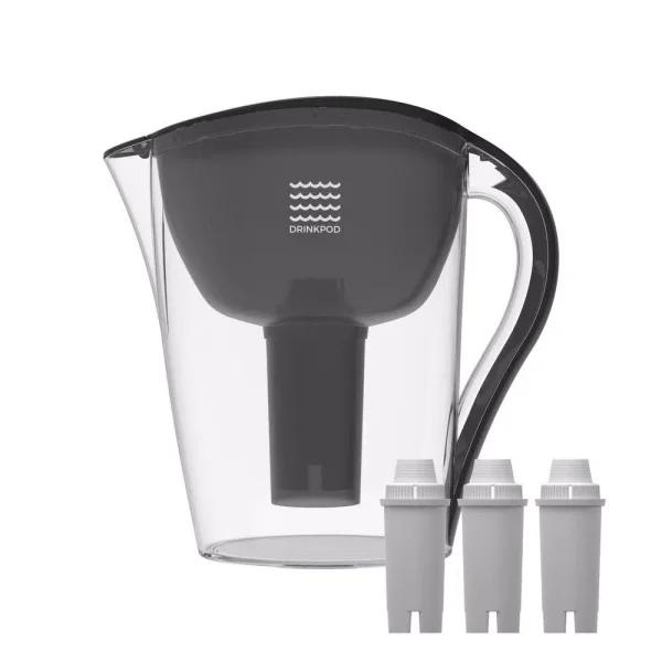 DRINKPOD Alkaline Water Pitcher 3-Pack - 3.5L Capacity Water Ionizer with 8-Stage Filtration
