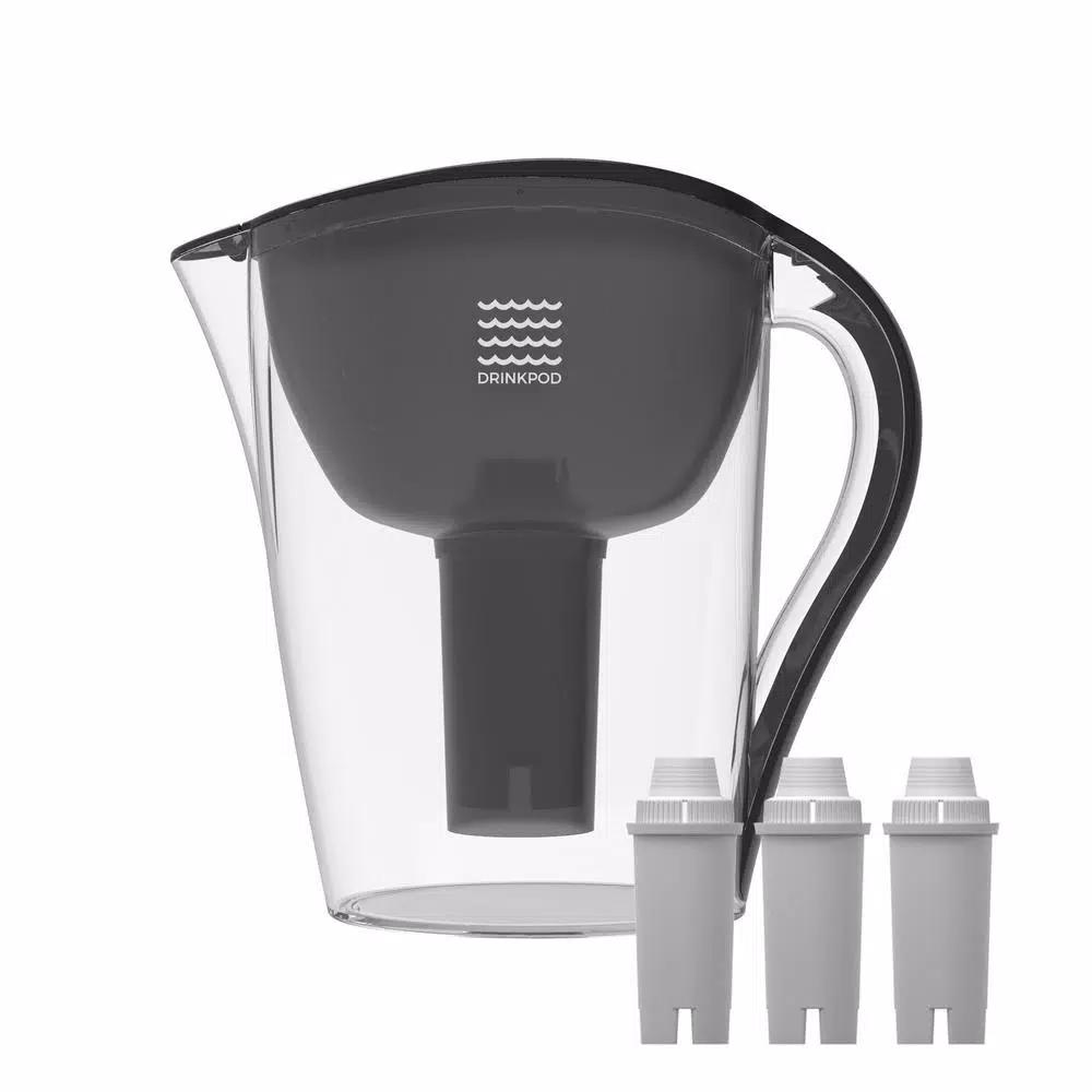 DRINKPOD Alkaline Water Pitcher 3-Pack - 3.5L Capacity Water Ionizer with 8-Stage Filtration
