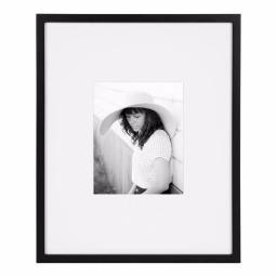 DesignOvation Gallery 16 x 20 Black Wood Picture Frame with White Mat for 8 x 10 Photo thumbnail 1