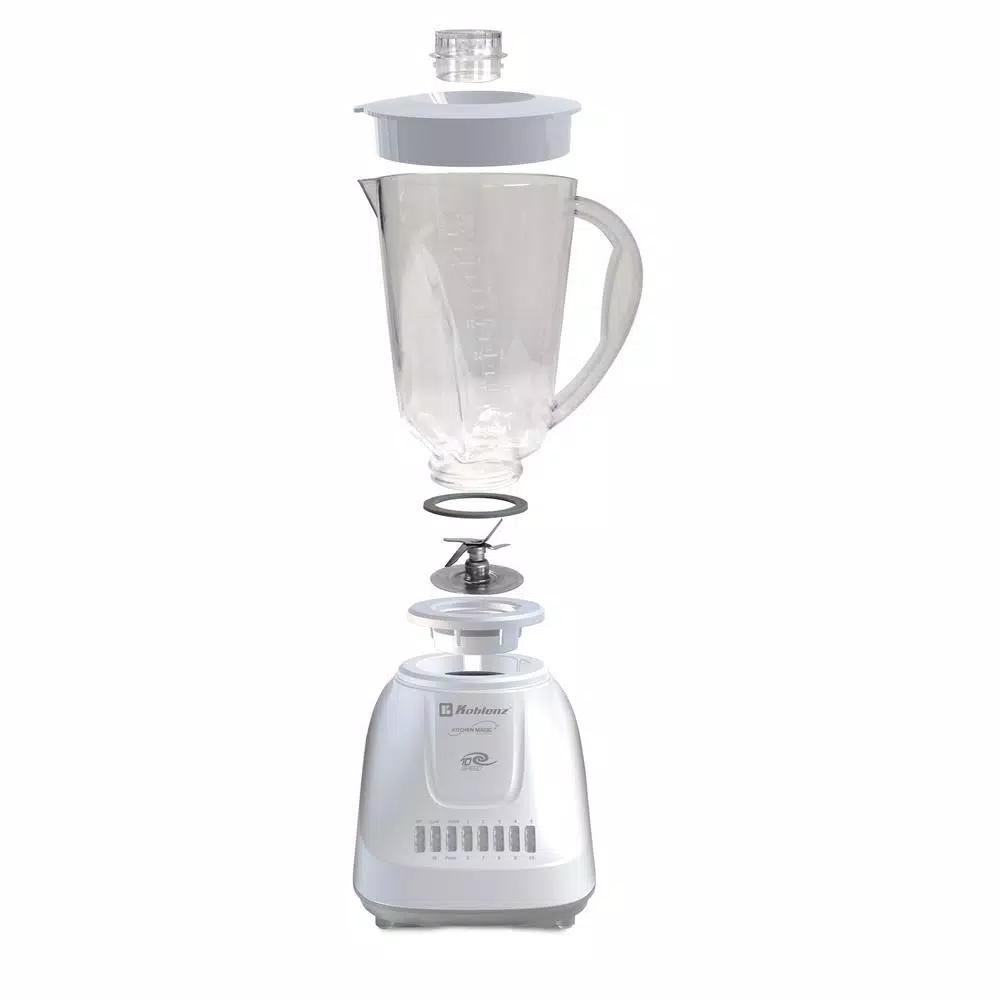 Koblenz Kitchen Magic Collection 55 oz. 10-Speed Blender with Pulse, White