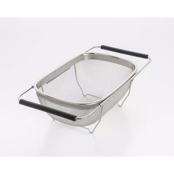 ExcelSteel 11 in. Stainless Steel Over the Sink Mesh Strainer with Extendable Non-Slip Rubber Handles