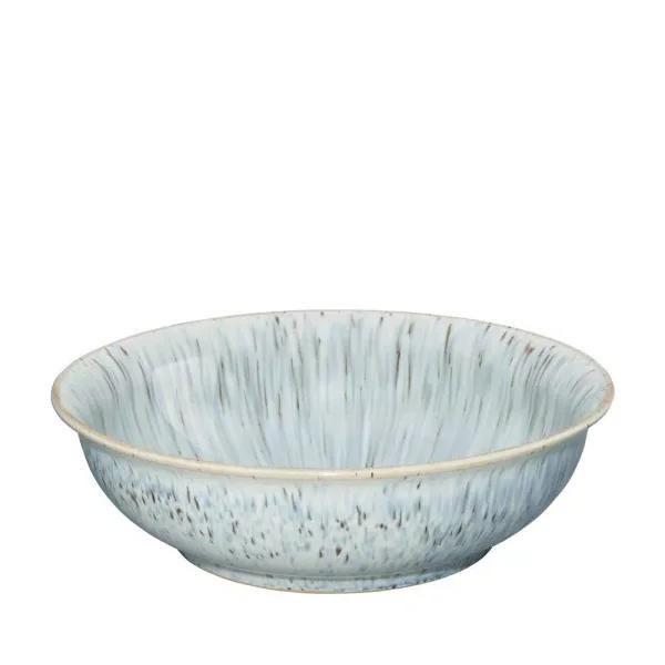 Denby Halo Stoneware 26 fl. oz. Curved Shallow Serving Bowl, Black