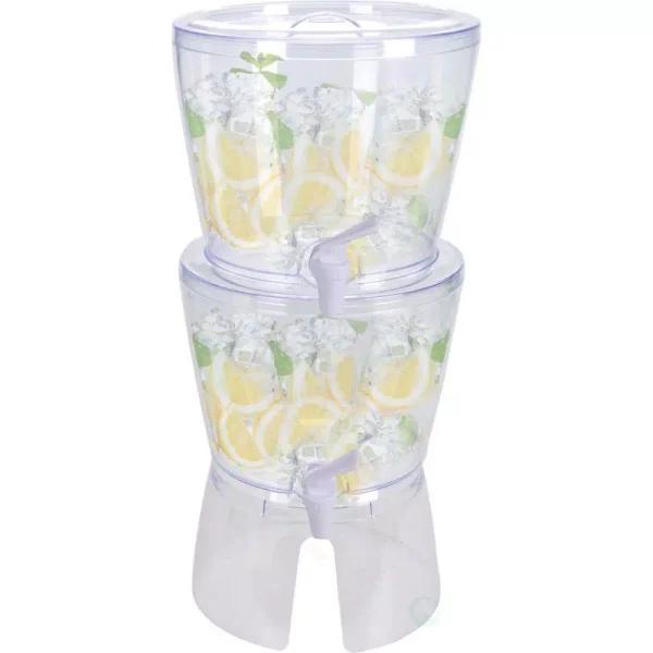 Basicwise Stackable 1.4 Gal. Juice and Water Beverage Dispenser with Stand, Clear