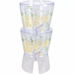 Basicwise Stackable 1.4 Gal. Juice and Water Beverage Dispenser with Stand, Clear thumbnail 1