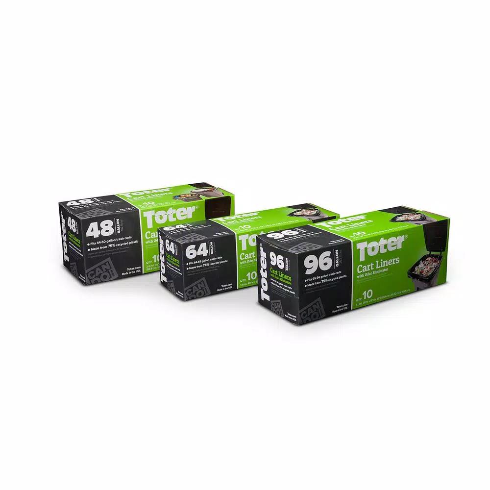 Toter 48 Gallon Trash Can Liners, 2 Mil Thick, 80 Count Case