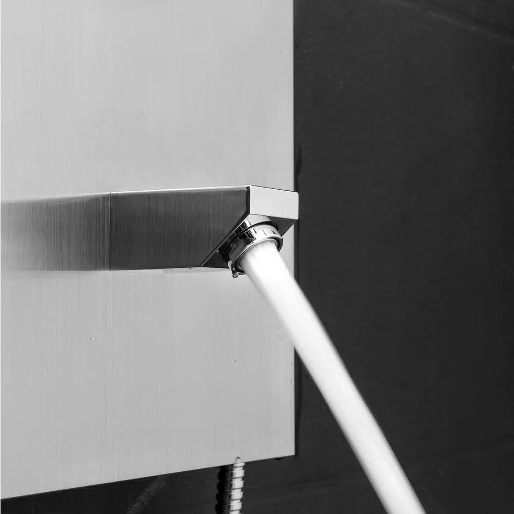 AKDY 65 in. Stainless Steel 8-Jet Shower Panel System with Rainfall Head, Handshower & Tub Spout