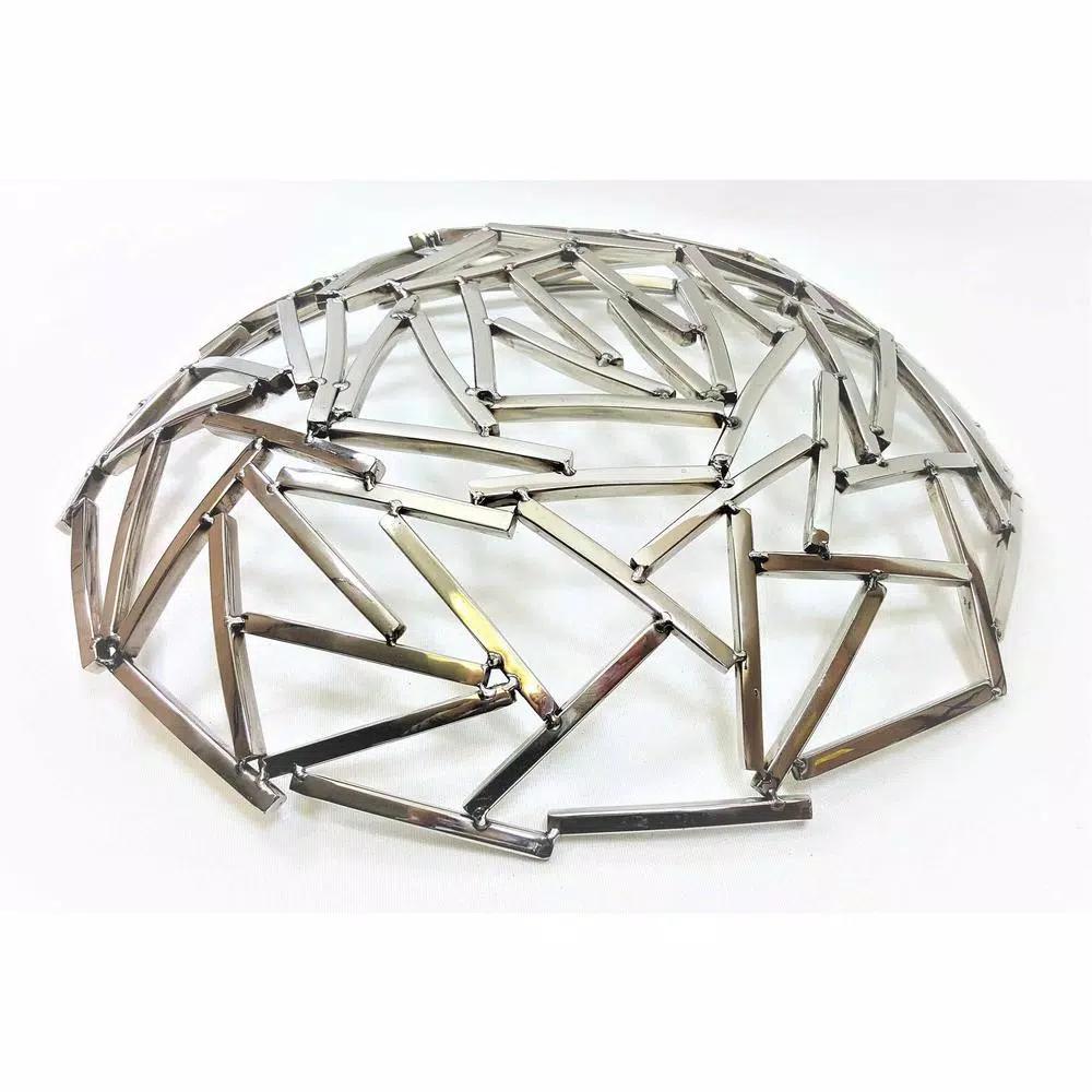 Heim Concept 15 in. Positano Round Nickel Plated Stainless Steel Serving Tray