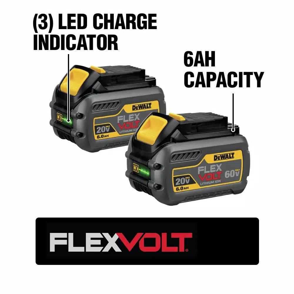 DEWALT FLEXVOLT 60V MAX Brushless Stud & Joist Drill with (2) 6.0Ah Batteries & DCS380B Reciprocating Saw Combo Kit