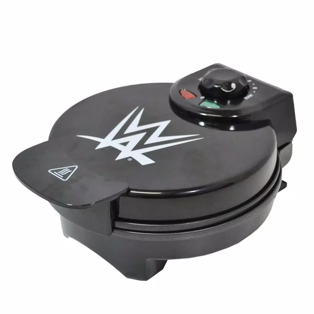 Uncanny Brands WWE Championship Belt Waffle Maker - Black Non-Stick American Waffle Iron