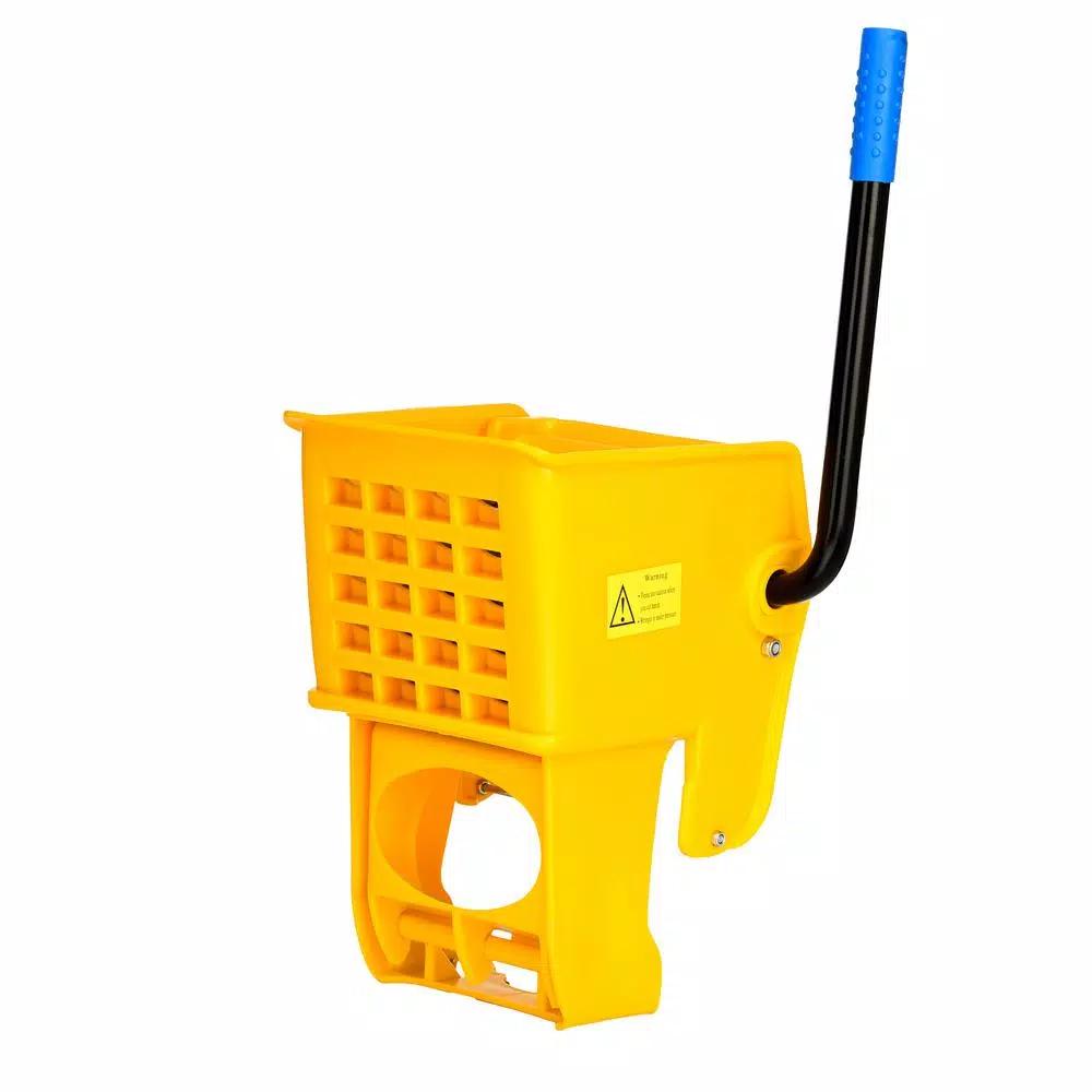 Alpine Industries 36 Qt. Yellow PVC Mop Bucket with Side Wringer