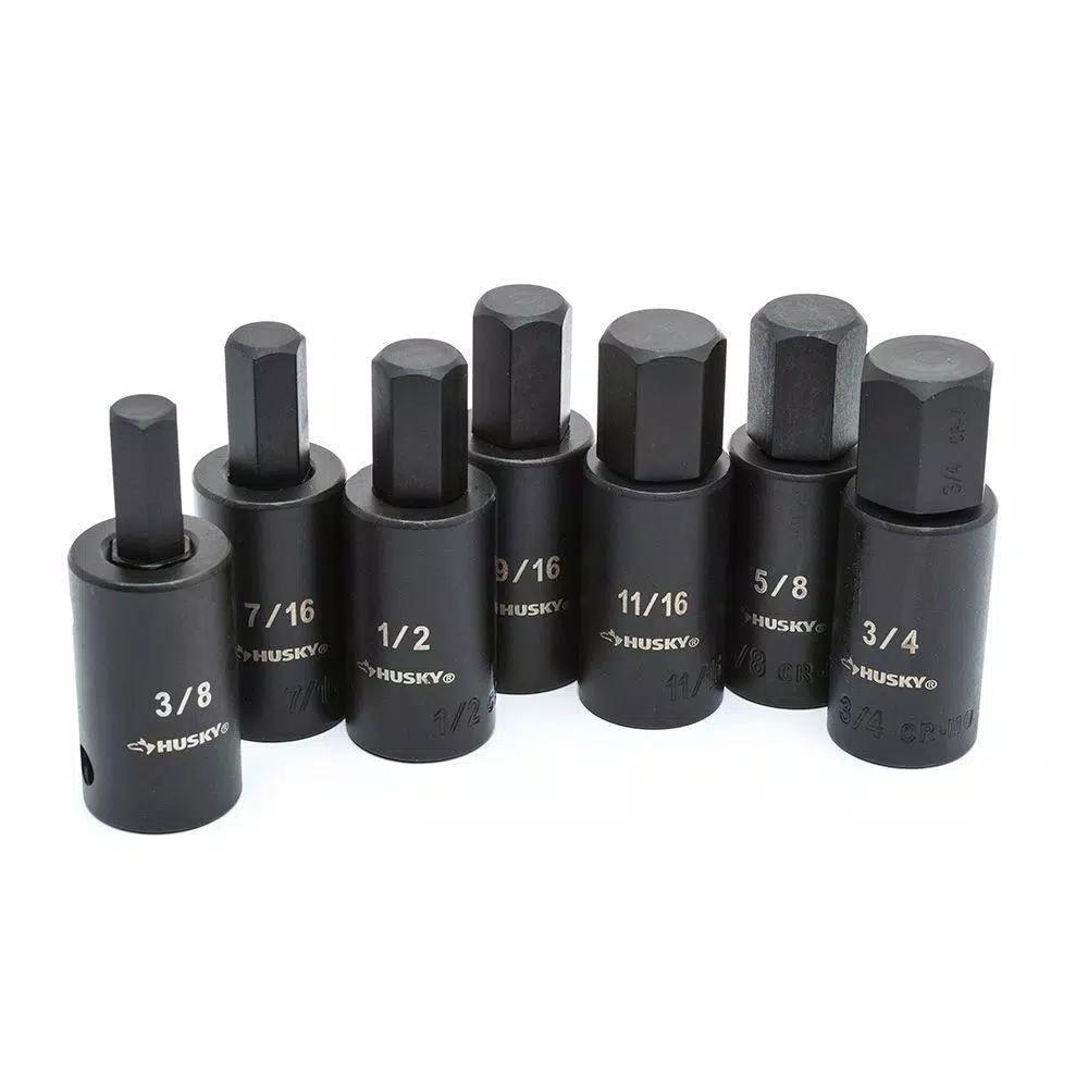 Husky 1/2 in. Drive Impact Bit Socket Set, Torx and SAE/Metric Hex, 21-Piece