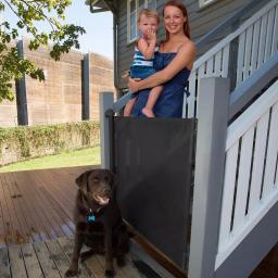 Perma Child Safety Extra-Tall and Extra-Wide Outdoor Retractable Gate, 41 in. H x 71 in. W, Black thumbnail 6