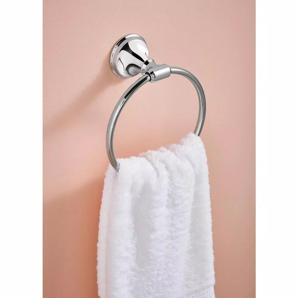 MOEN Jansen Chrome Towel Ring - Wall-Mounted Hand Towel Holder