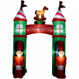 Fraser Hill Farm 10 ft. Santa's Toy Shop Archway Inflatable with White Lights thumbnail 5