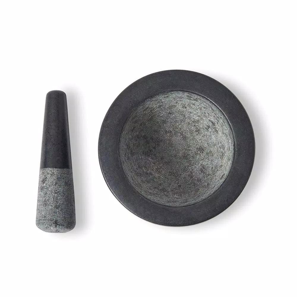 Fox Run 7 in. Black Granite Mortar and Pestle Set