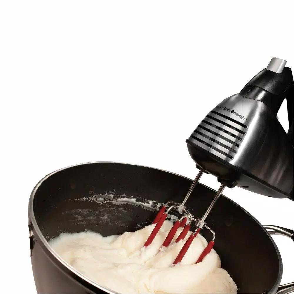 Hamilton Beach SoftScrape 6-Speed Stainless Steel Hand Mixer with Snap-On Storage Case