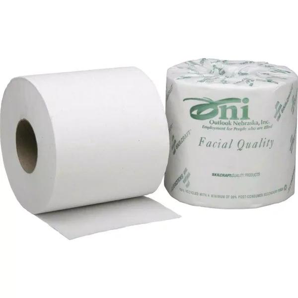 SKILCRAFT Single Ply Toilet Tissue Paper, 1200 Sheets per Roll, 80 Rolls per Box