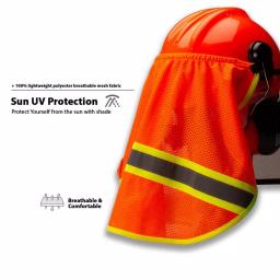 TR Industrial Mesh Neck Shade with 3M Reflector for Forestry Safety Helmet, Orange thumbnail 2