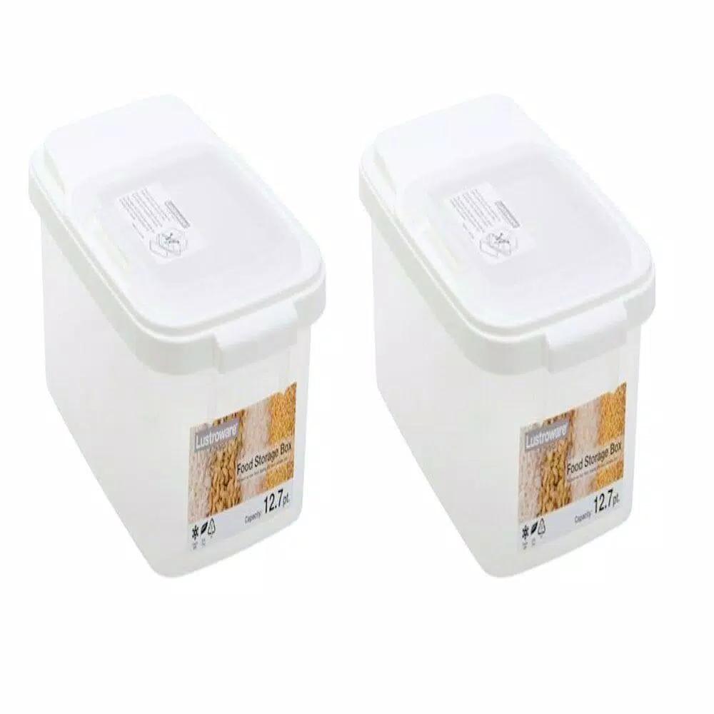 Lustroware Clear Plastic Food Storage Box 2-Piece Set with Airtight Seal