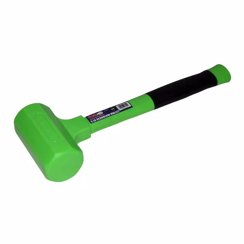 Grand Rapids Industrial Products 3 lb. Deadblow Mallet with Rubberized Grip and Steel Shot Filled Head