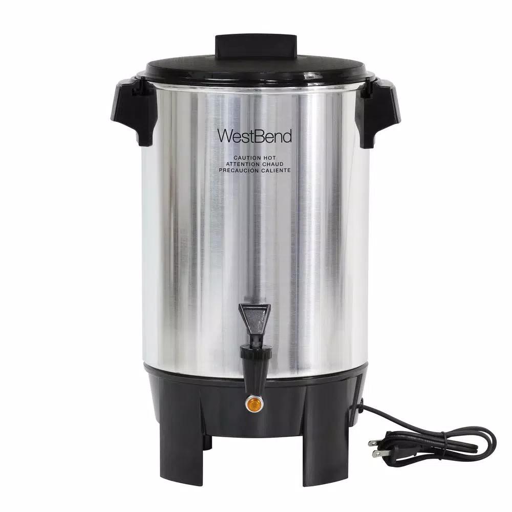 West Bend 30-Cup Commercial Aluminum Coffee Urn with Automatic Temperature Control and Quick Brewing