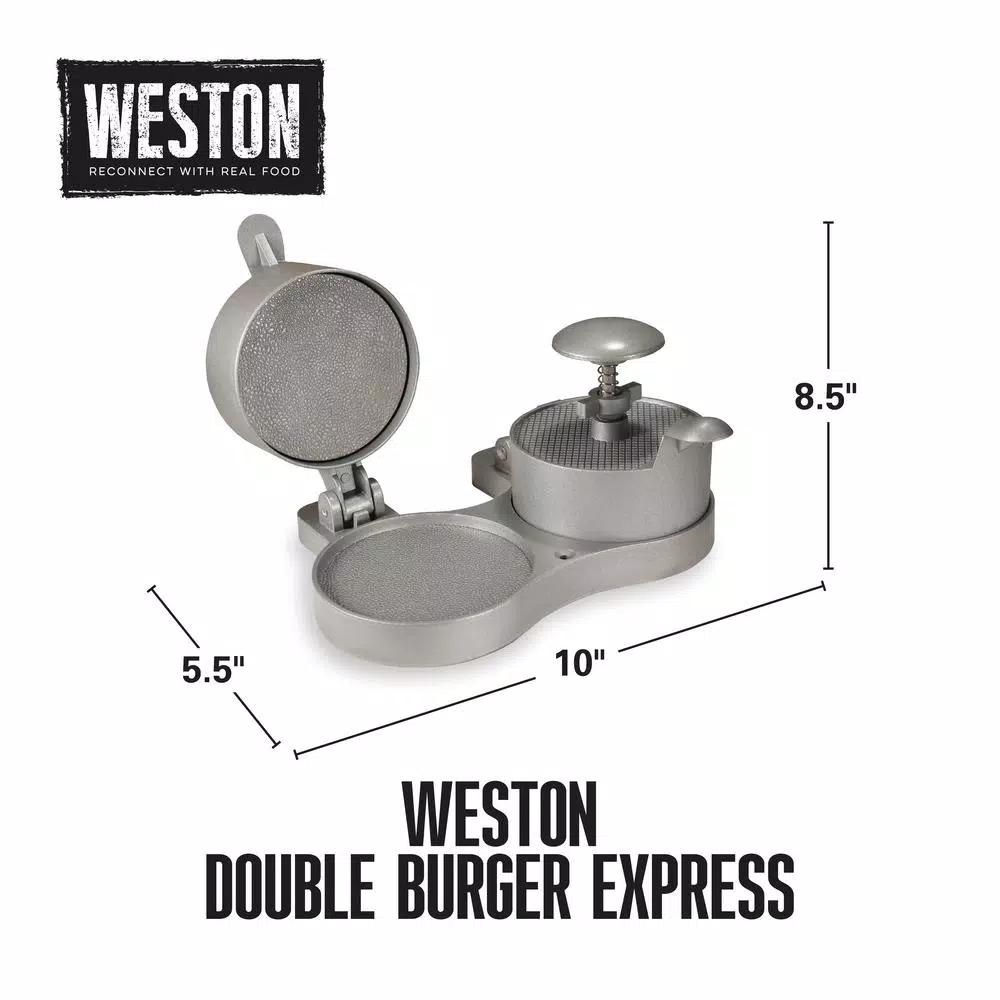 Weston Double Hamburger Press - Adjustable Aluminum Burger & Patty Maker