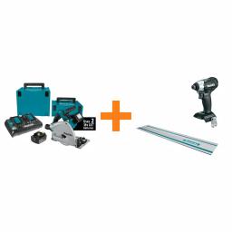 Makita 18V X2 LXT (36V) 6-1/2 in. Brushless Plunge Circular Saw Kit with Guide Rail and Impact Driver thumbnail 1