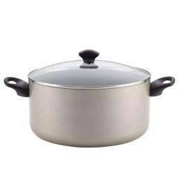 Farberware 10.5 Qt. Aluminum Nonstick Stock Pot with Glass Lid, Champagne thumbnail 1