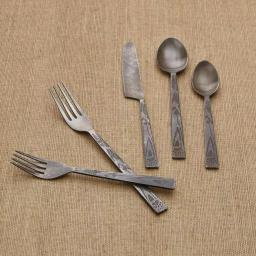 Park Designs Bear Tracks 5-Piece Stainless Steel Flatware Set, Service for 1, Burnished Steel thumbnail 1