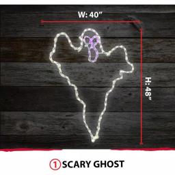Haunted Hill Farm 48 in. x 40 in. Scary Ghost LED Halloween Indoor/Outdoor Light thumbnail 4