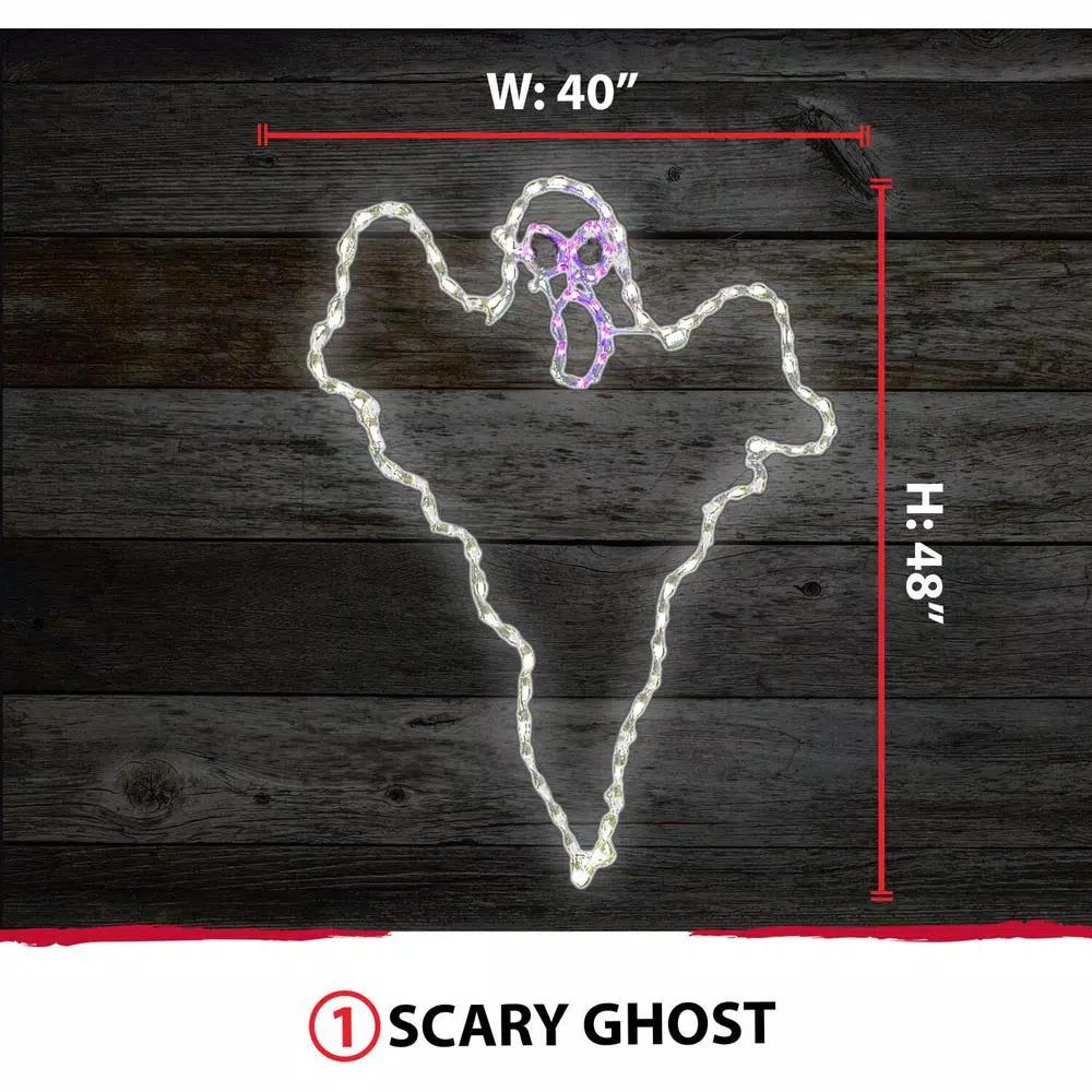 Haunted Hill Farm 48 in. x 40 in. Scary Ghost LED Halloween Indoor/Outdoor Light