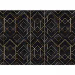 Unbranded MHF Home Mid-Century Modern Diamond Geometric Placemat Set, Black and Gold, 4-Pack thumbnail 2