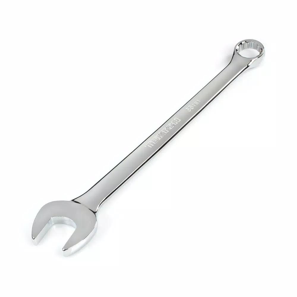 TEKTON 33 mm Combination Wrench, 12-Point Box End, Chrome Vanadium Steel