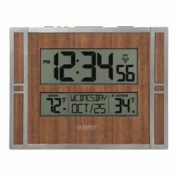 La Crosse Technology Atomic Digital Wall Clock with Wireless Outdoor Temperature Sensor and Daylight Saving Time thumbnail 1