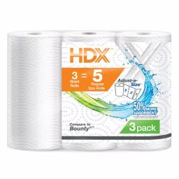 HDX 2-Ply Paper Towels, Ultra Absorbent & Strong, 3 Rolls thumbnail 2