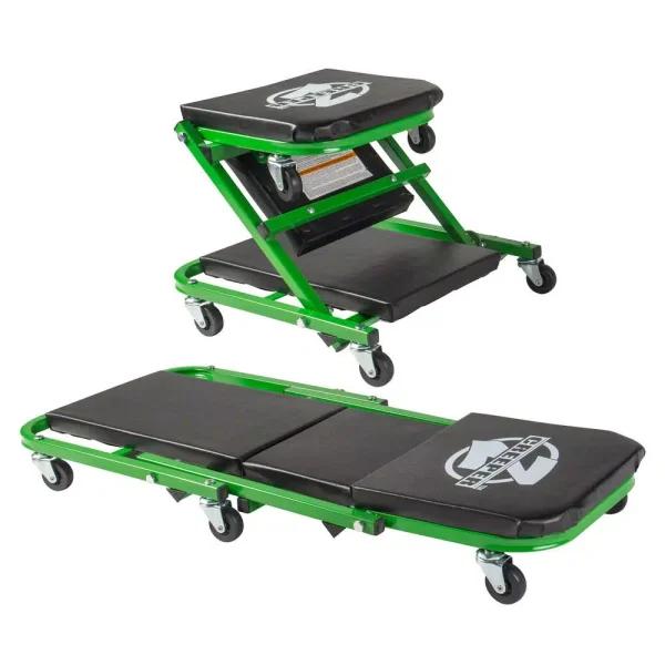 Pro-Lift Z-Creeper 2-in-1 Mechanic Creeper and Seat, 36 in., 300 lb. Capacity, Black/Green