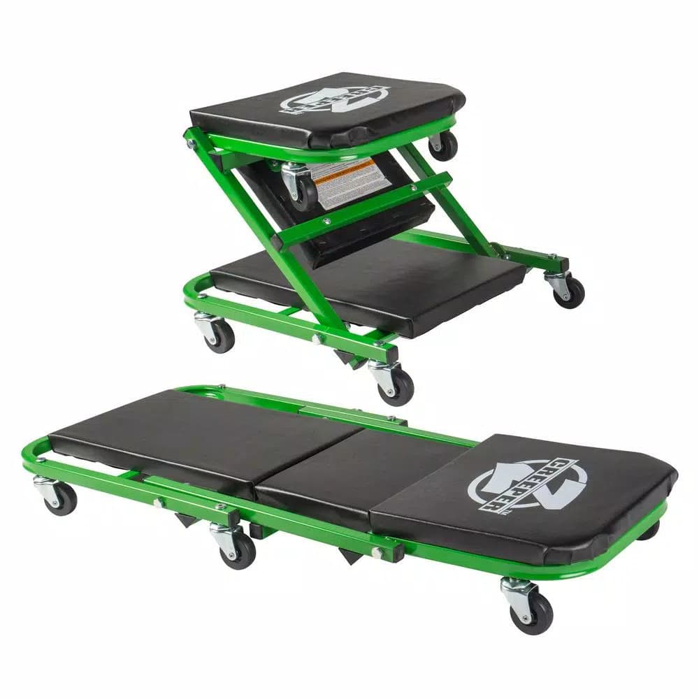 Pro-Lift Z-Creeper 2-in-1 Mechanic Creeper and Seat, 36 in., 300 lb. Capacity, Black/Green