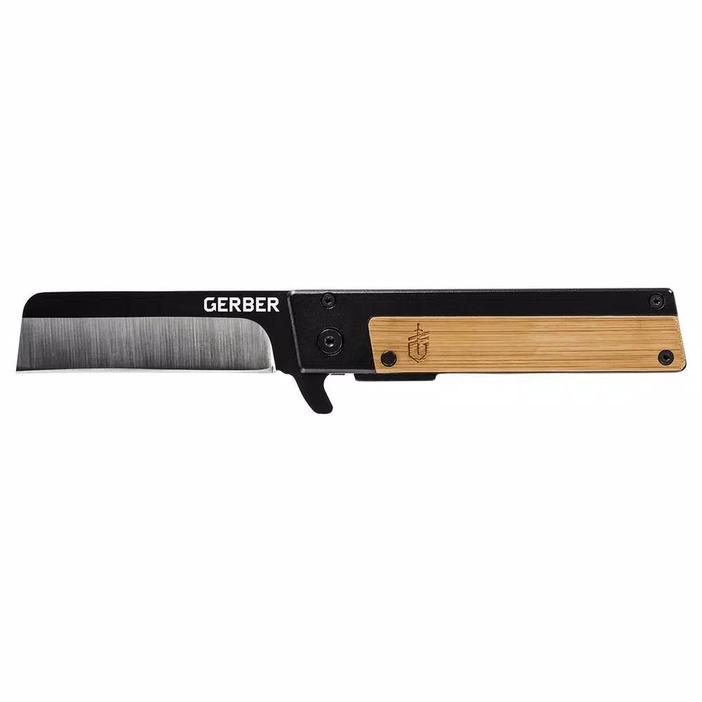 Gerber Quadrant 2.7 in. Straight Edge Sheepsfoot Pocket Knife with Bamboo Handle