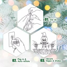 Costway 6.5 ft. Pre-lit LED Inflatable Christmas Tree with Santa and Dog Decorations thumbnail 7