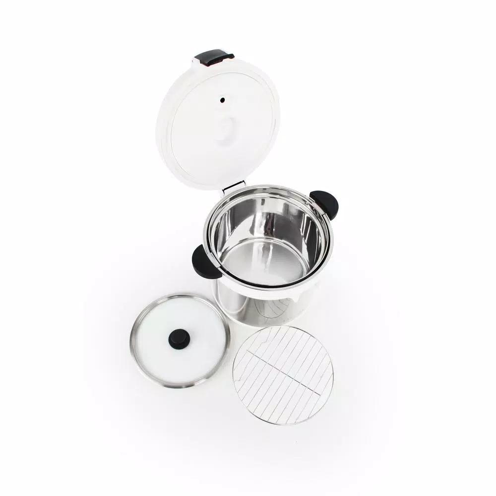 Tayama TXM-70XL 7 Qt. Stainless Steel Thermal Cooker and Slow Cooker, White