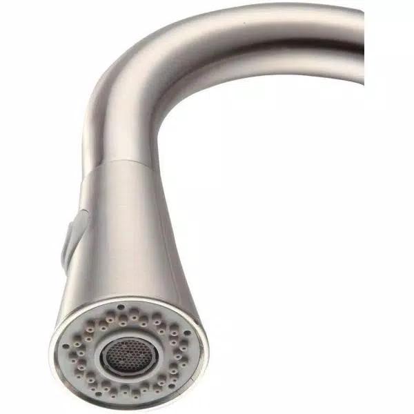 Vanity Art Brushed Nickel Single-Handle Pull-Down Kitchen Faucet with 360 Degree Swivel Spout