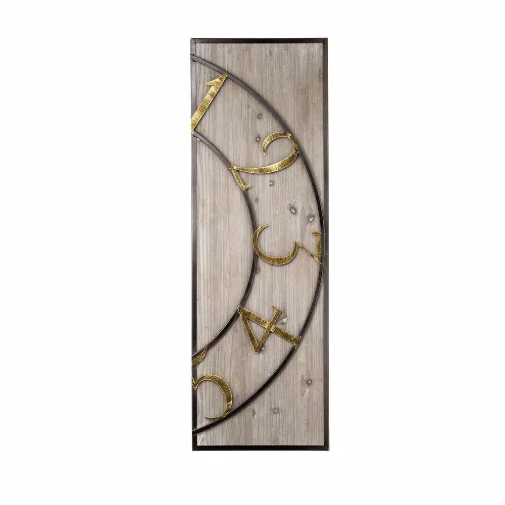 Bulova Vermont Country Store 45 in. Oversized 3-Panel Square Gallery Wall Clock - Weathered Grey Wood & Metal
