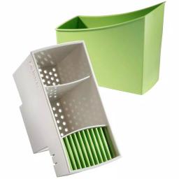 Hutzler Cutlery Drainer and Flatware Caddy with Knife Slots, Green thumbnail 2