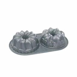 Nordic Ware Fluted Duet Bundt Pan - Dual Cavity Cast Aluminum Nonstick Cake Pan thumbnail 1